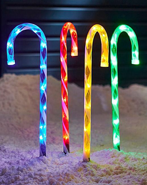4 62cm Candy Cane Path Lights | Coulsdon Home Hardware
